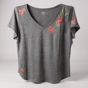 TORRID Flowers Classic Vintage Slub‎ V-Neck Tee NWT Size 4X